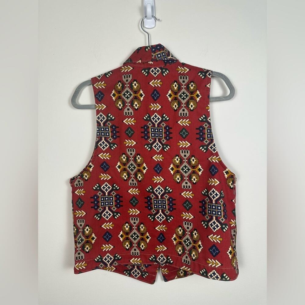 Norm Thompson Made in USA Cotton Vest Skirt Set Size Large/14 South Western - Picture 7 of 15